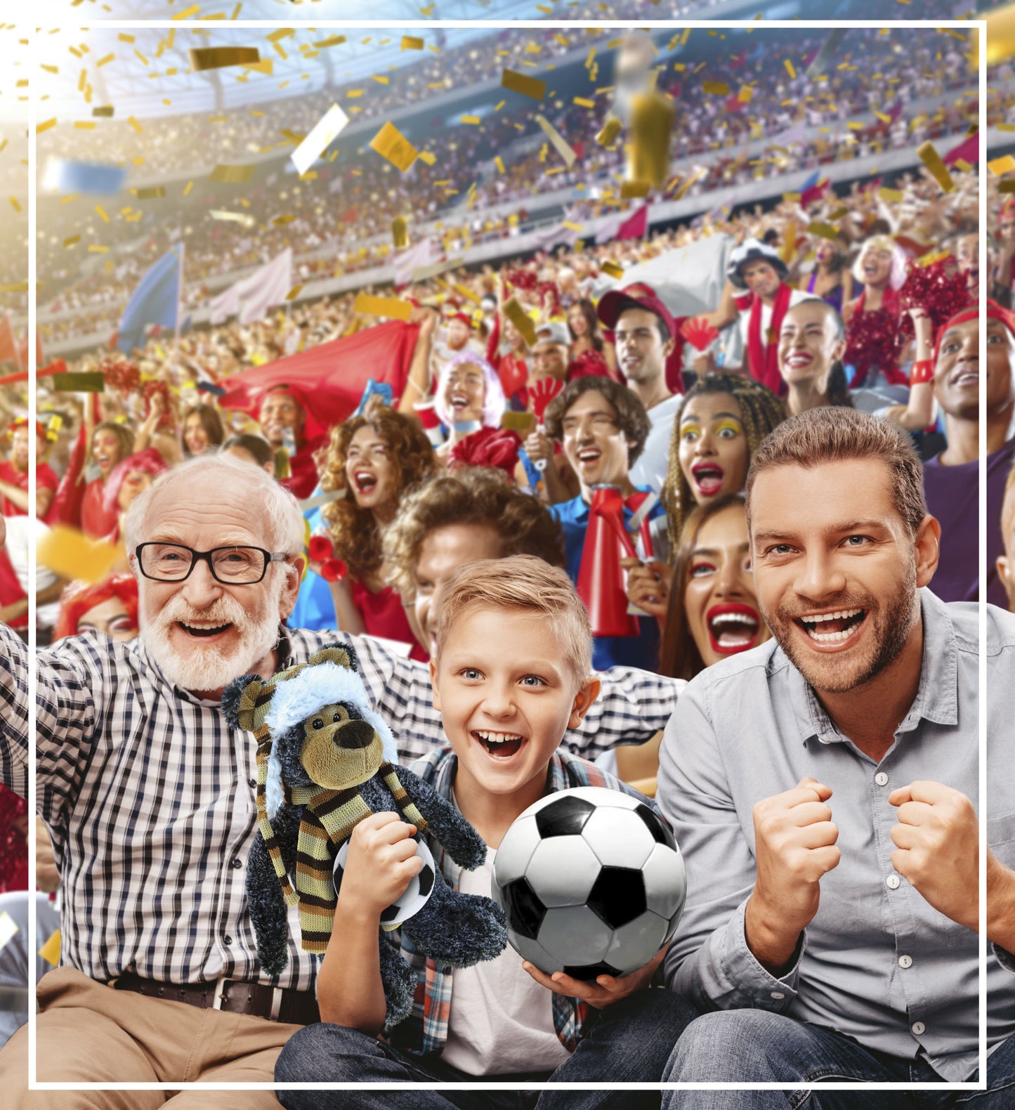 SUPER SOFT PLUSH WITH CLOTHES - STANDING BLACK BEAR WITH SOCCER PLUSH