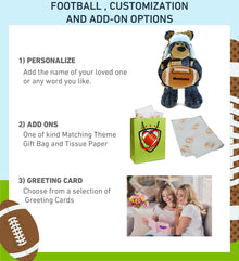 SUPER SOFT PLUSH WITH CLOTHES - STANDING BLACK BEAR WITH FOOTBALL PLUSH