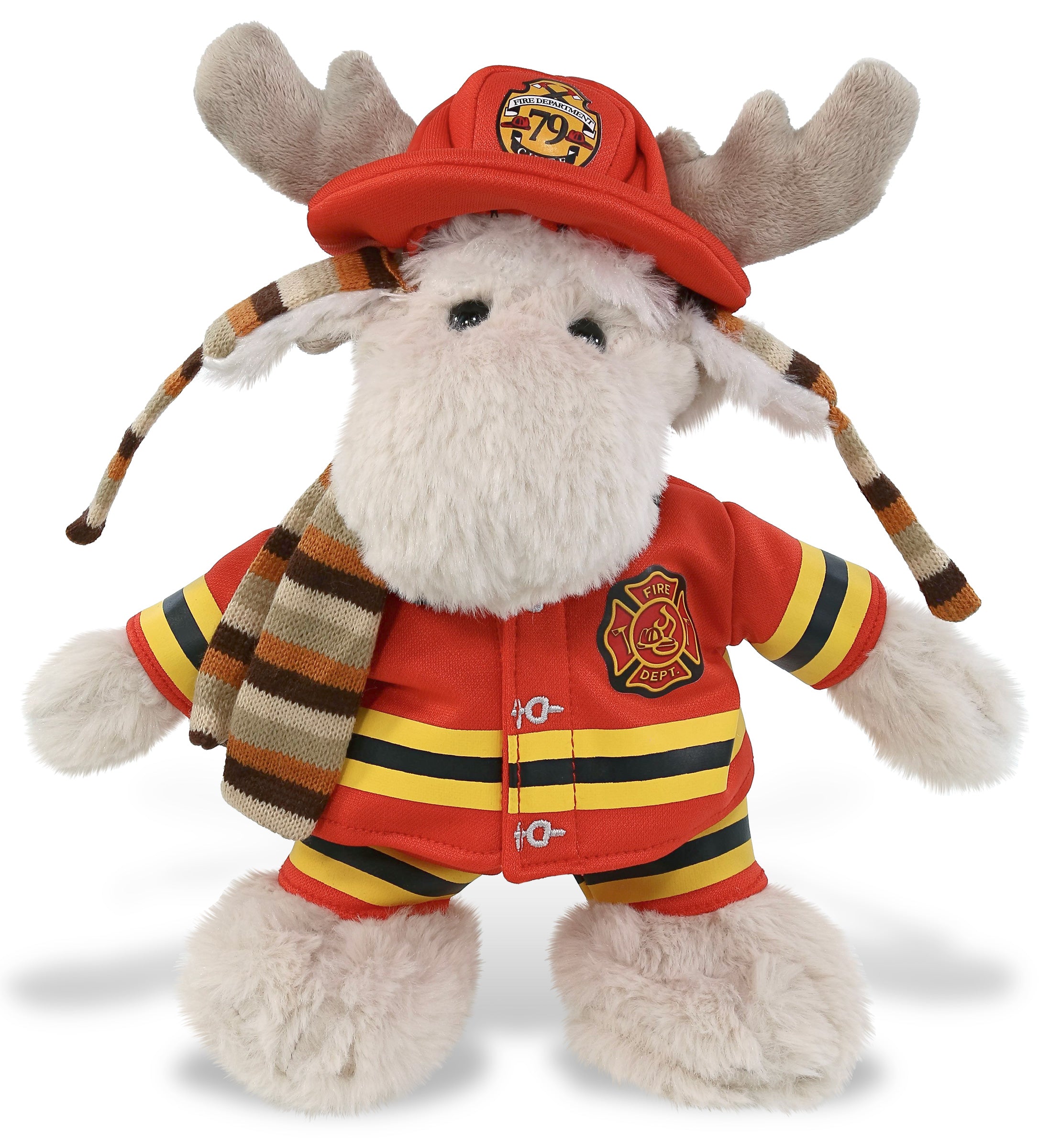 PLUSH FIREMAN - SUPER SOFT PLUSH WITH CLOTHES  - STANDING MOOSE