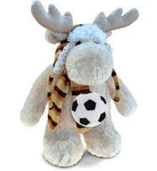 SUPER SOFT PLUSH WITH CLOTHES - STANDING MOOSE WITH SOCCER PLUSH
