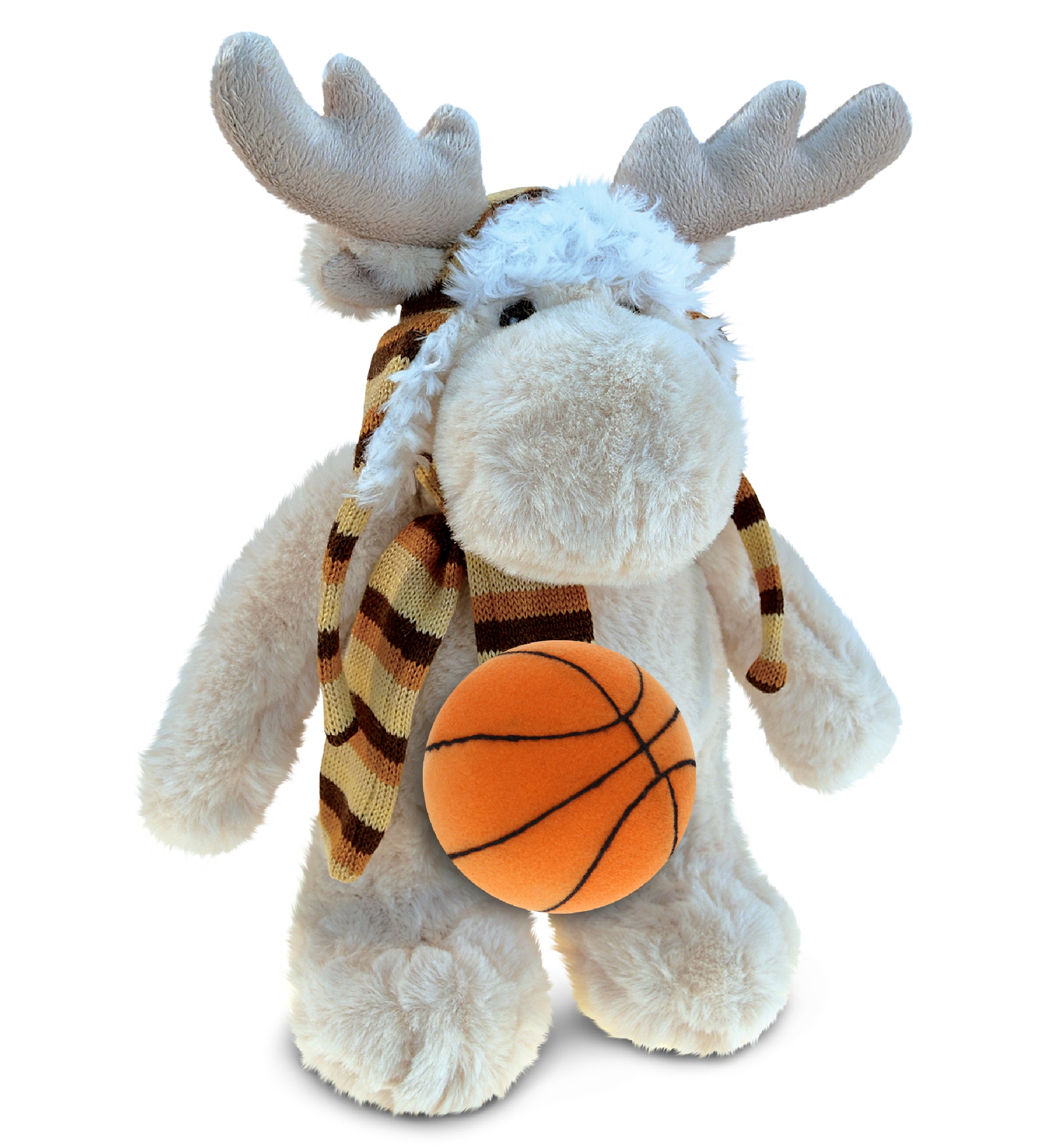 PLUSH BASKETBALL - SUPER SOFT PLUSH WITH CLOTHES  - STANDING MOOSE