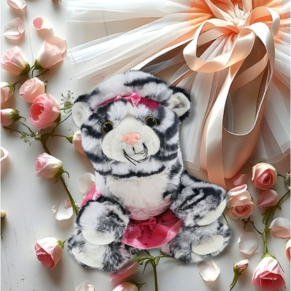 SUPER-SOFT PLUSH - SQUAT WHITE TIGER 8" BALLERINA