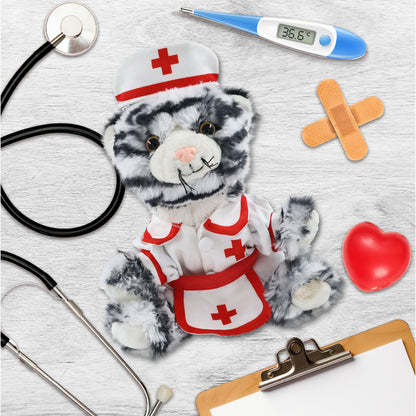 SUPER-SOFT PLUSH - SQUAT WHITE TIGER 8" NURSE