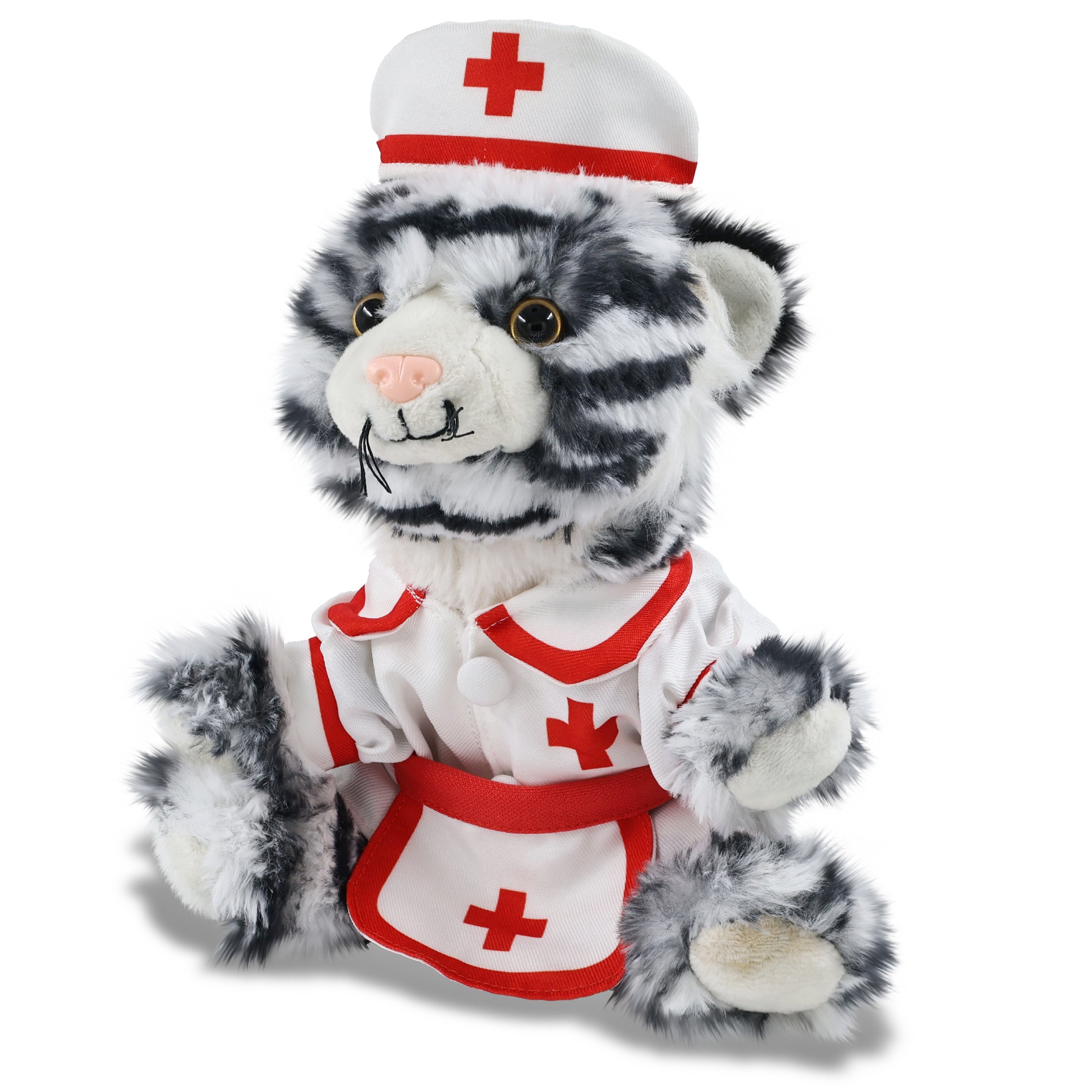 SUPER-SOFT PLUSH - SQUAT WHITE TIGER 8" NURSE