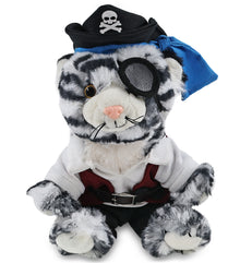 SUPER-SOFT PLUSH - SQUAT WHITE TIGER 8" PIRATE DRESS UP