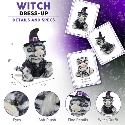 SUPER-SOFT PLUSH - SQUAT WHITE TIGER 8" WITCH DRESS UP