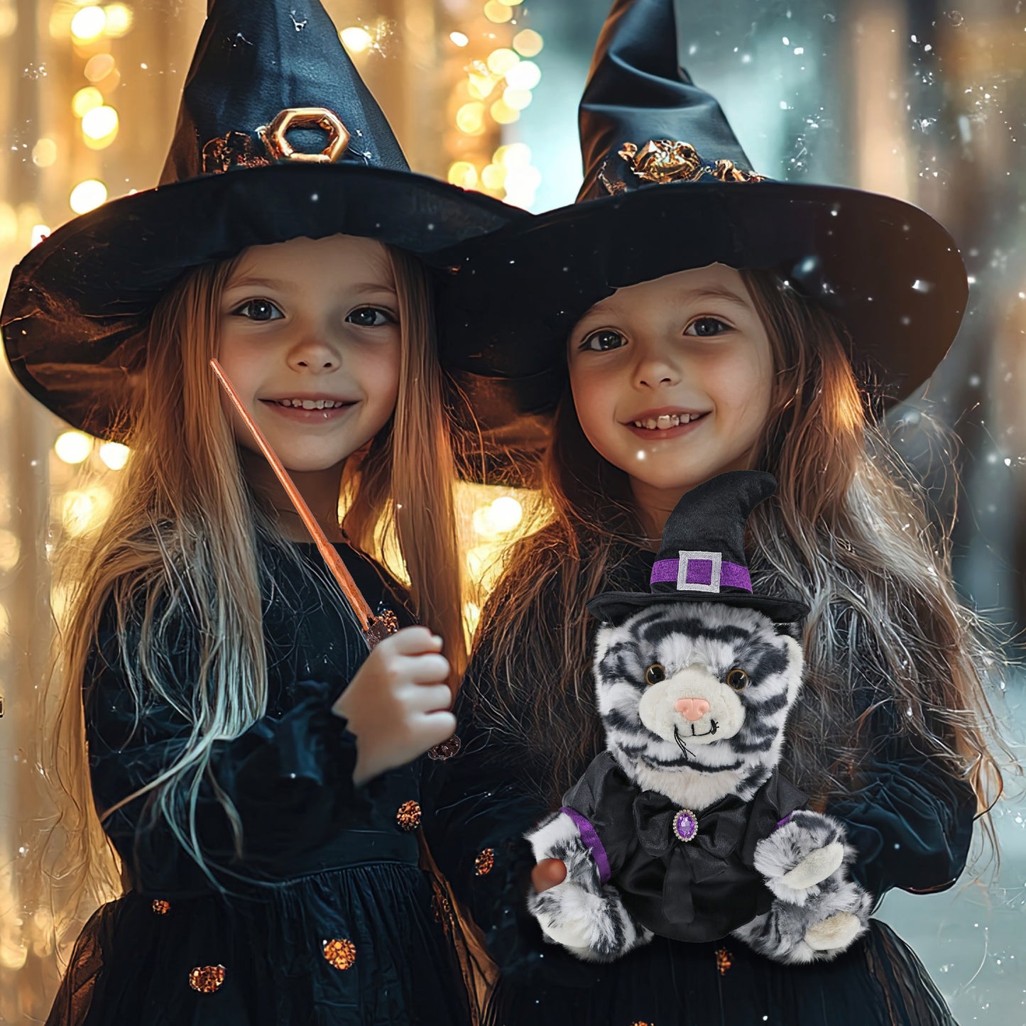 SUPER-SOFT PLUSH - SQUAT WHITE TIGER 8" WITCH DRESS UP