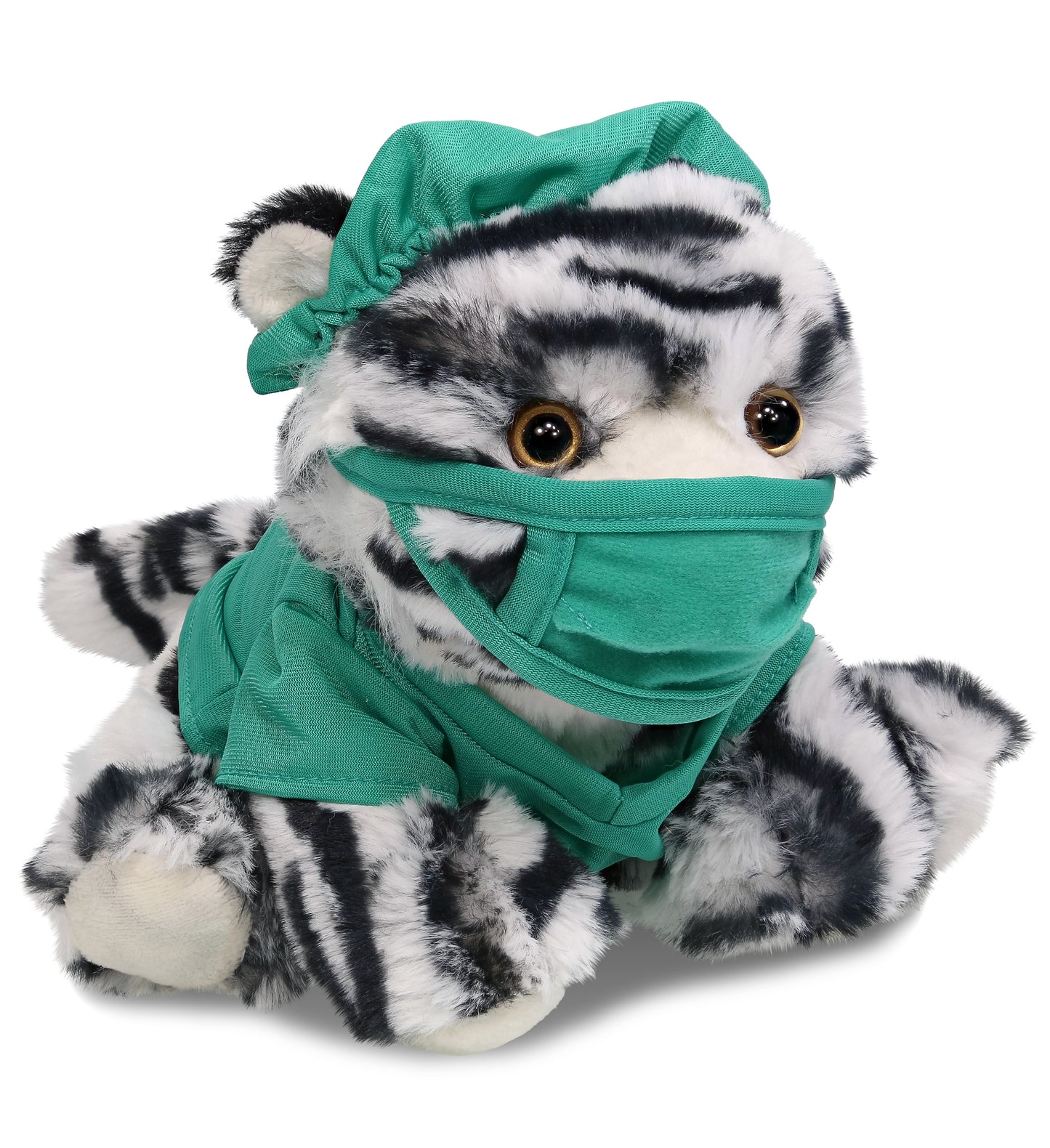 PLUSH DOCTOR - SUPER-SOFT PLUSH - SQUAT WHITE TIGER 8"