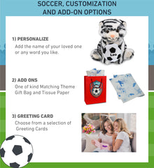 SUPER-SOFT PLUSH - SQUAT WHITE TIGER 8" WITH SOCCER PLUSH