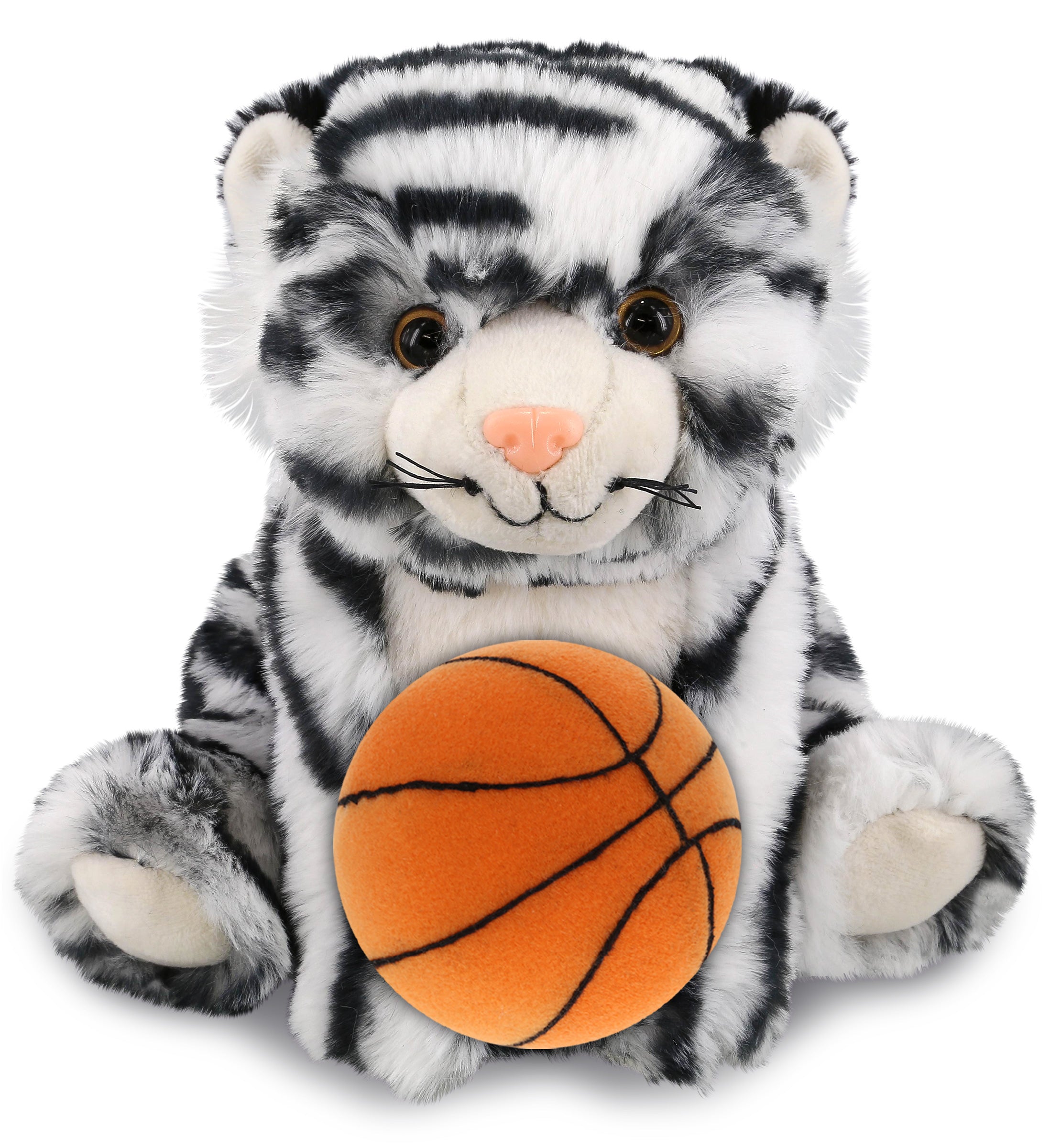PLUSH BASKETBALL - SUPER-SOFT PLUSH - SQUAT WHITE TIGER 8"