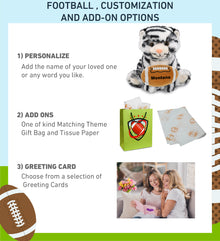 SUPER-SOFT PLUSH - SQUAT WHITE TIGER 8" WITH FOOTBALL PLUSH