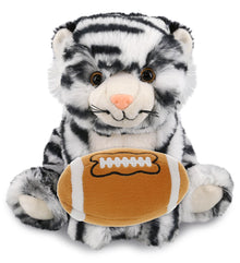 SUPER-SOFT PLUSH - SQUAT WHITE TIGER 8" WITH FOOTBALL PLUSH