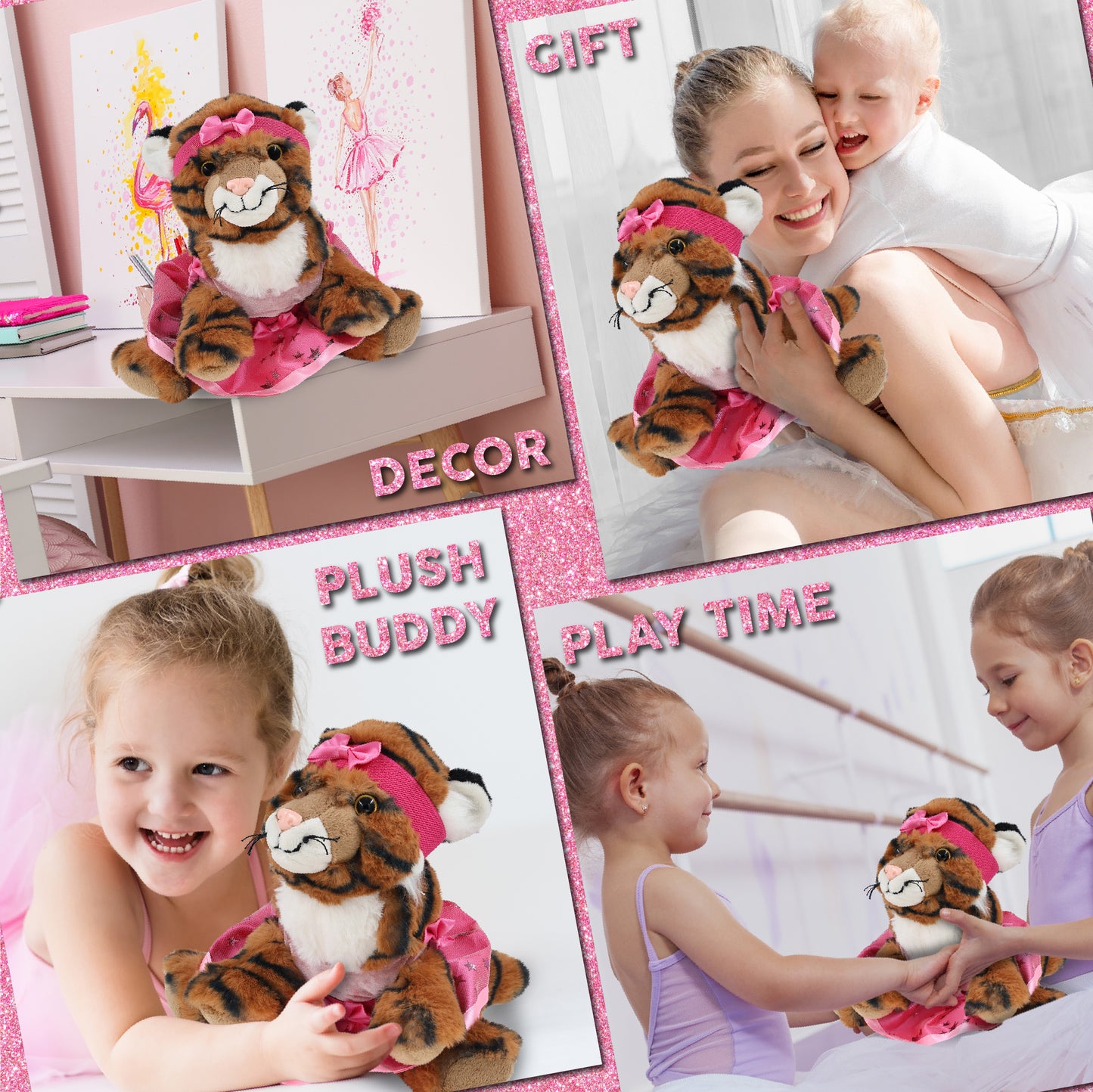 SUPER-SOFT PLUSH - SQUAT TIGER 8" BALLERINA