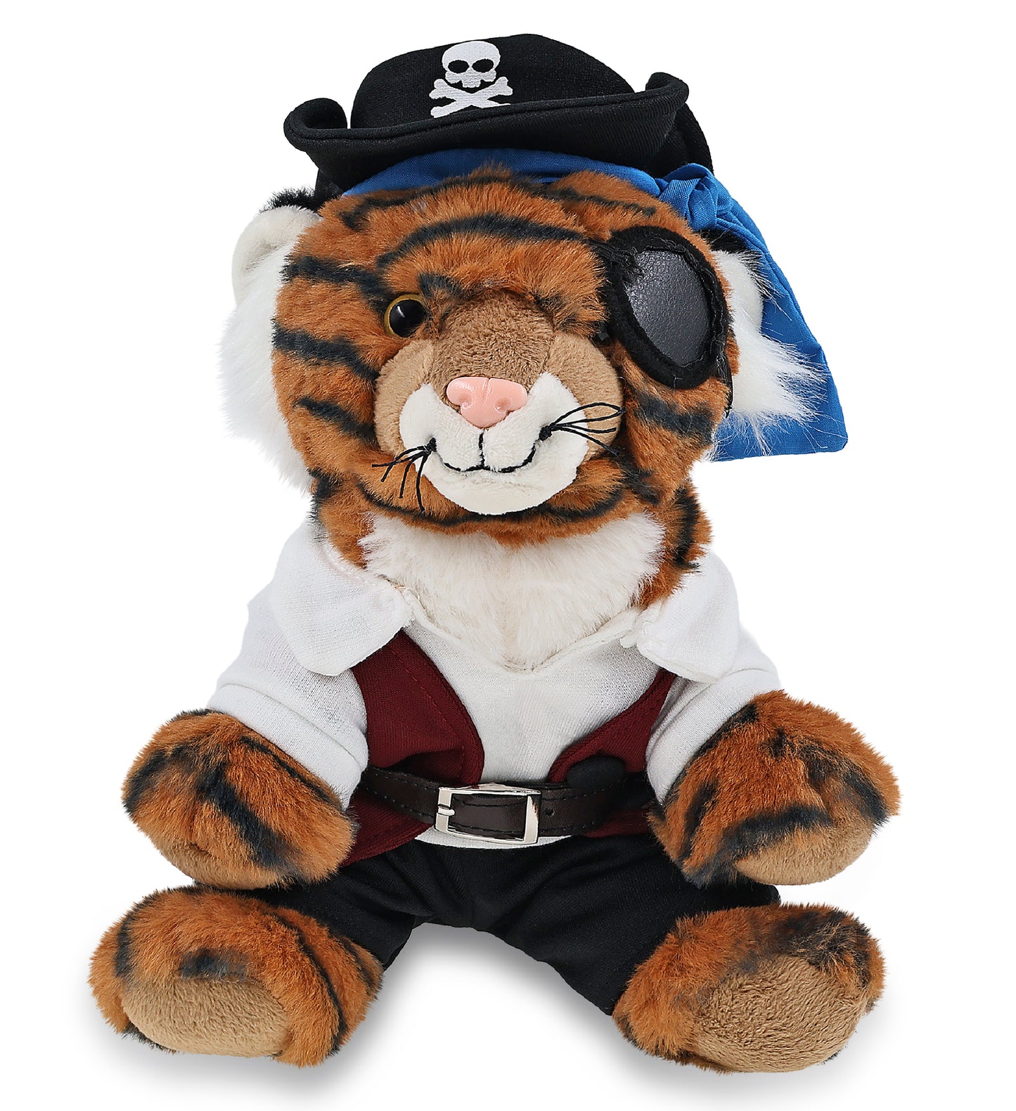 SUPER-SOFT PLUSH - SQUAT TIGER 8" PIRATE DRESS UP