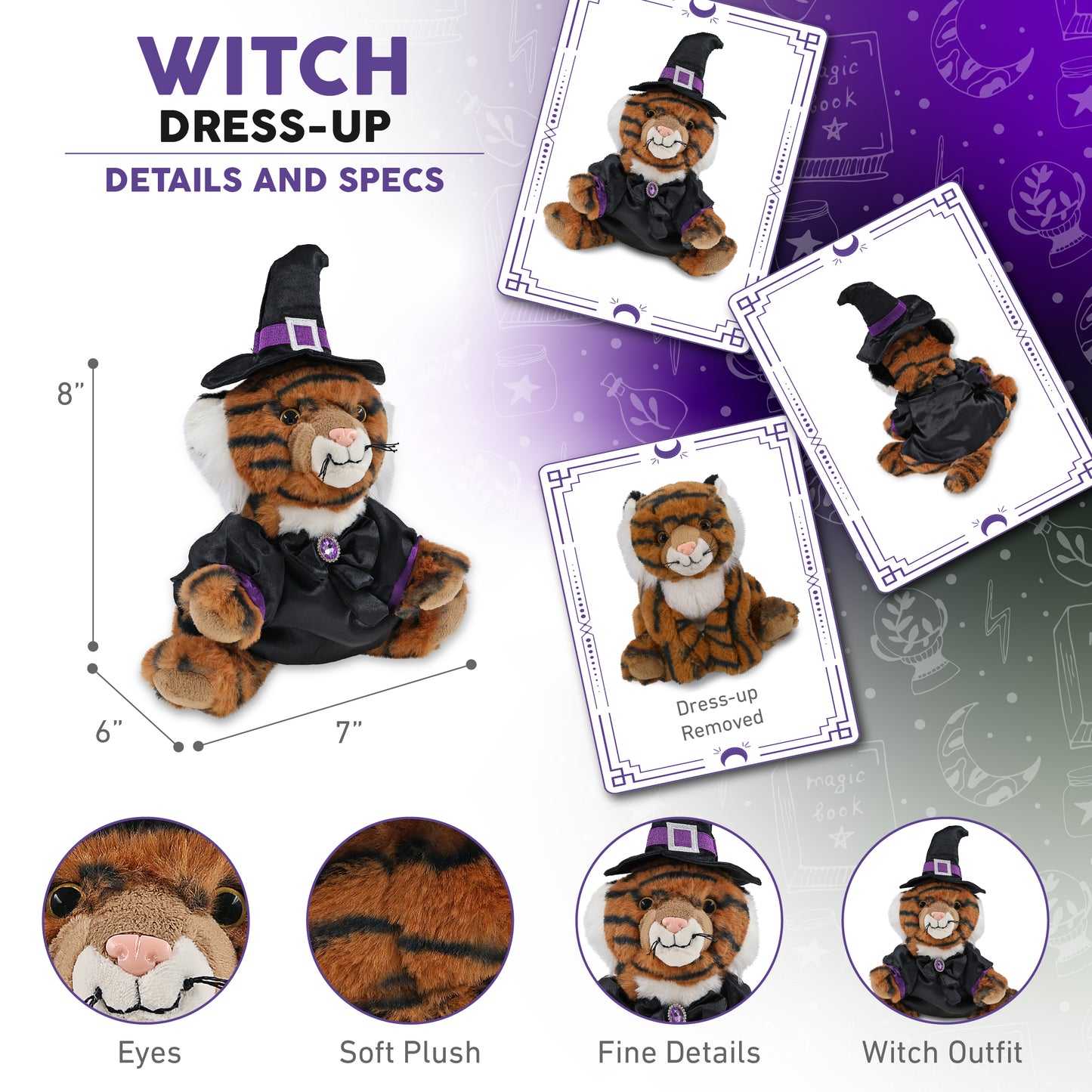 SUPER-SOFT PLUSH - SQUAT TIGER 8" WITCH