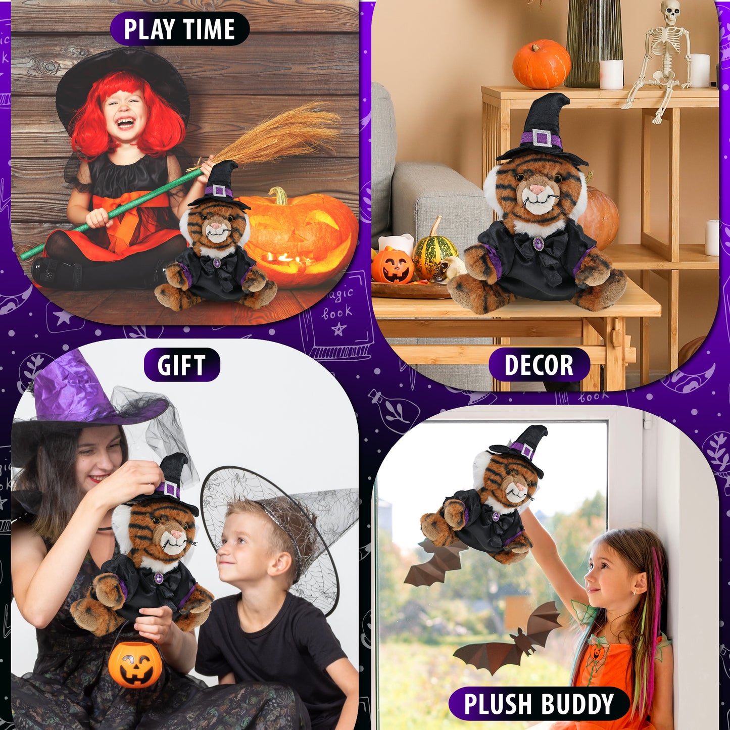 SUPER-SOFT PLUSH - SQUAT TIGER 8" WITCH