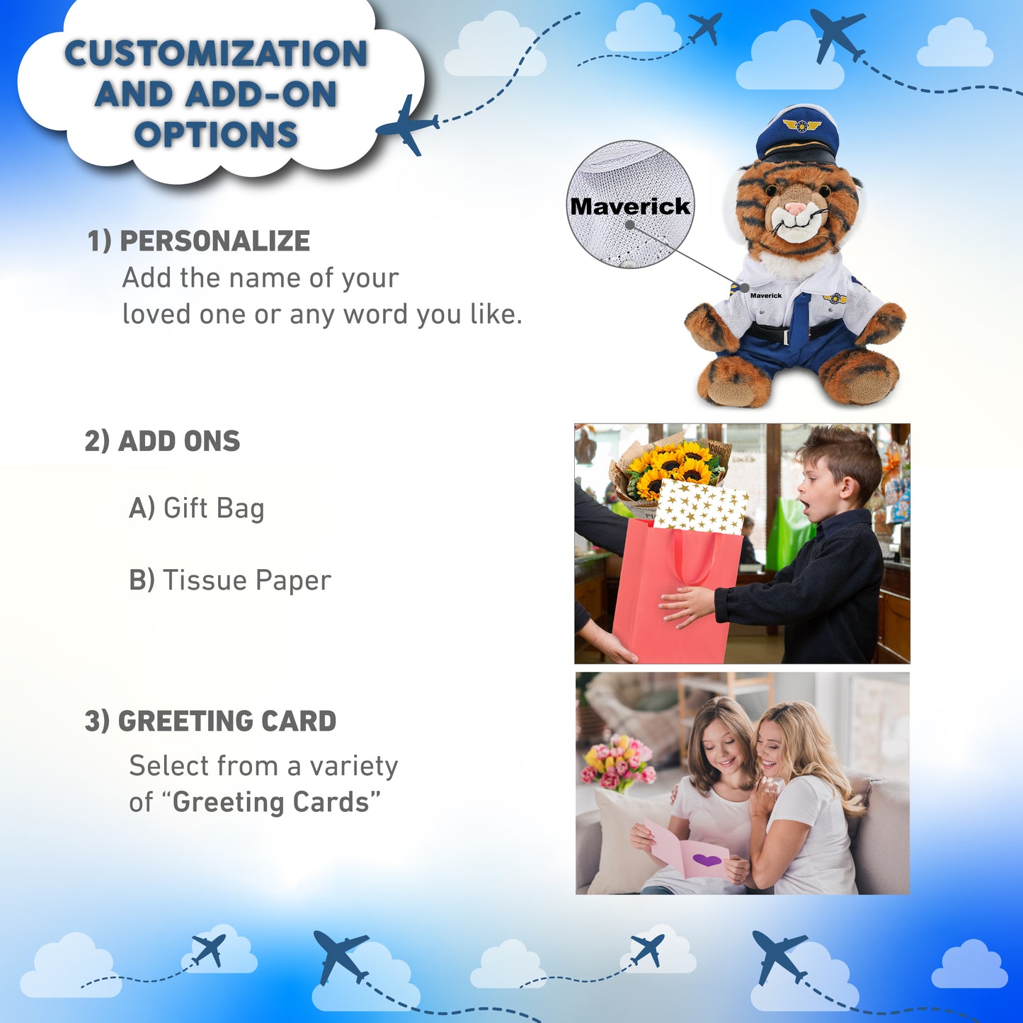 SUPER-SOFT PLUSH - SQUAT TIGER 8" WITH PILOT DRESS UP