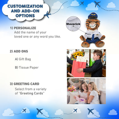 SUPER-SOFT PLUSH - SQUAT TIGER 8" WITH PILOT DRESS UP