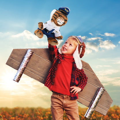 SUPER-SOFT PLUSH - SQUAT TIGER 8" WITH PILOT DRESS UP