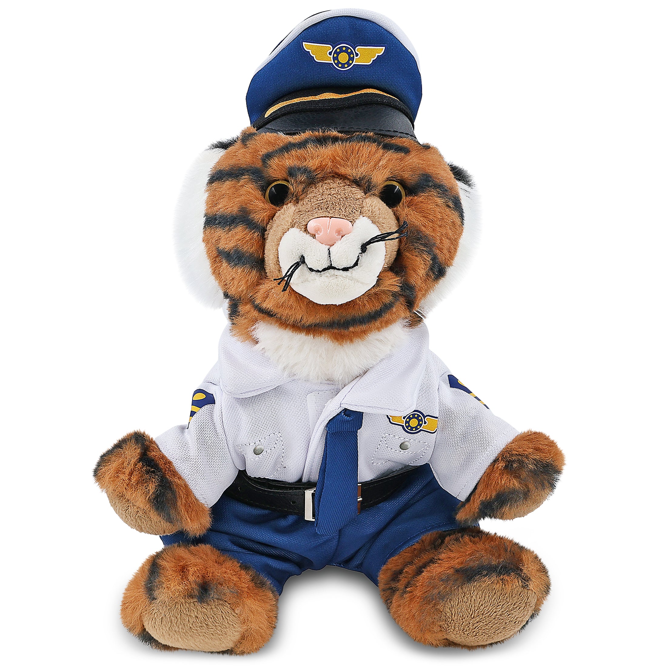 SUPER-SOFT PLUSH - SQUAT TIGER 8" WITH PILOT DRESS UP