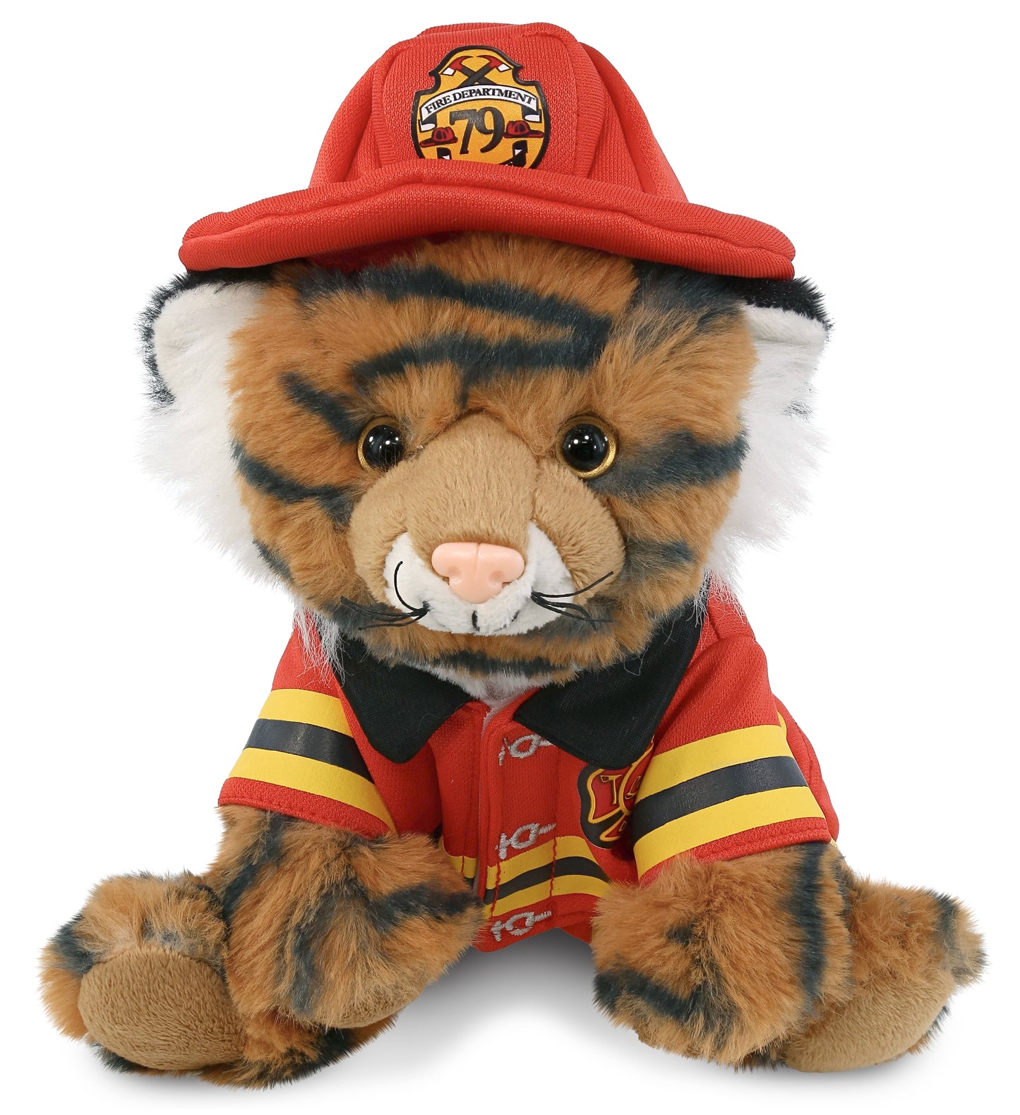 PLUSH FIREMAN - SUPER-SOFT PLUSH - SQUAT TIGER 8"