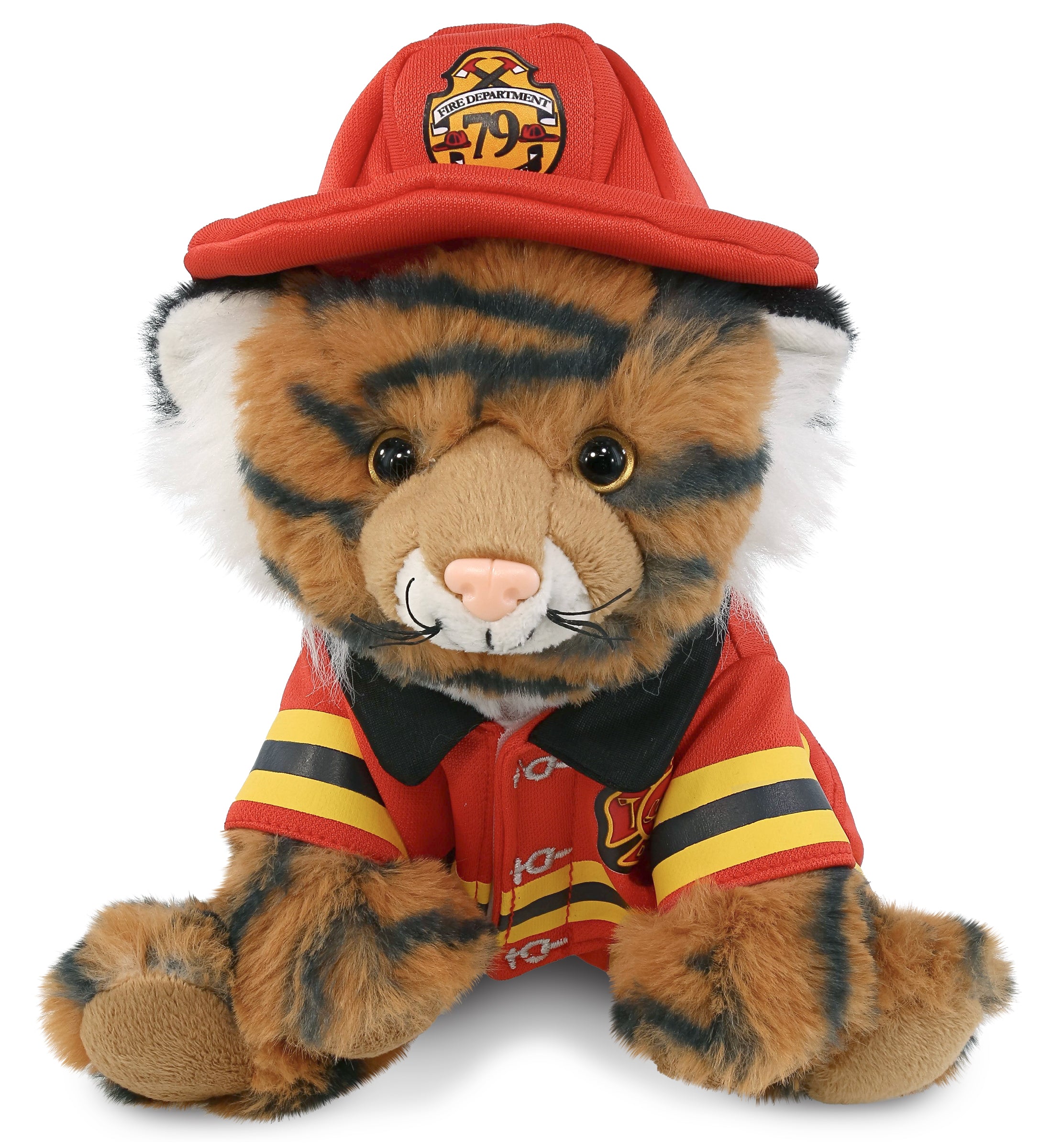 PLUSH FIREMAN - SUPER-SOFT PLUSH - SQUAT TIGER 8"
