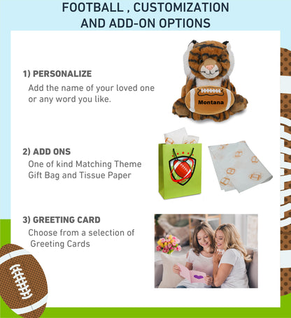 SUPER-SOFT PLUSH - SQUAT TIGER 8" WITH FOOTBALL PLUSH