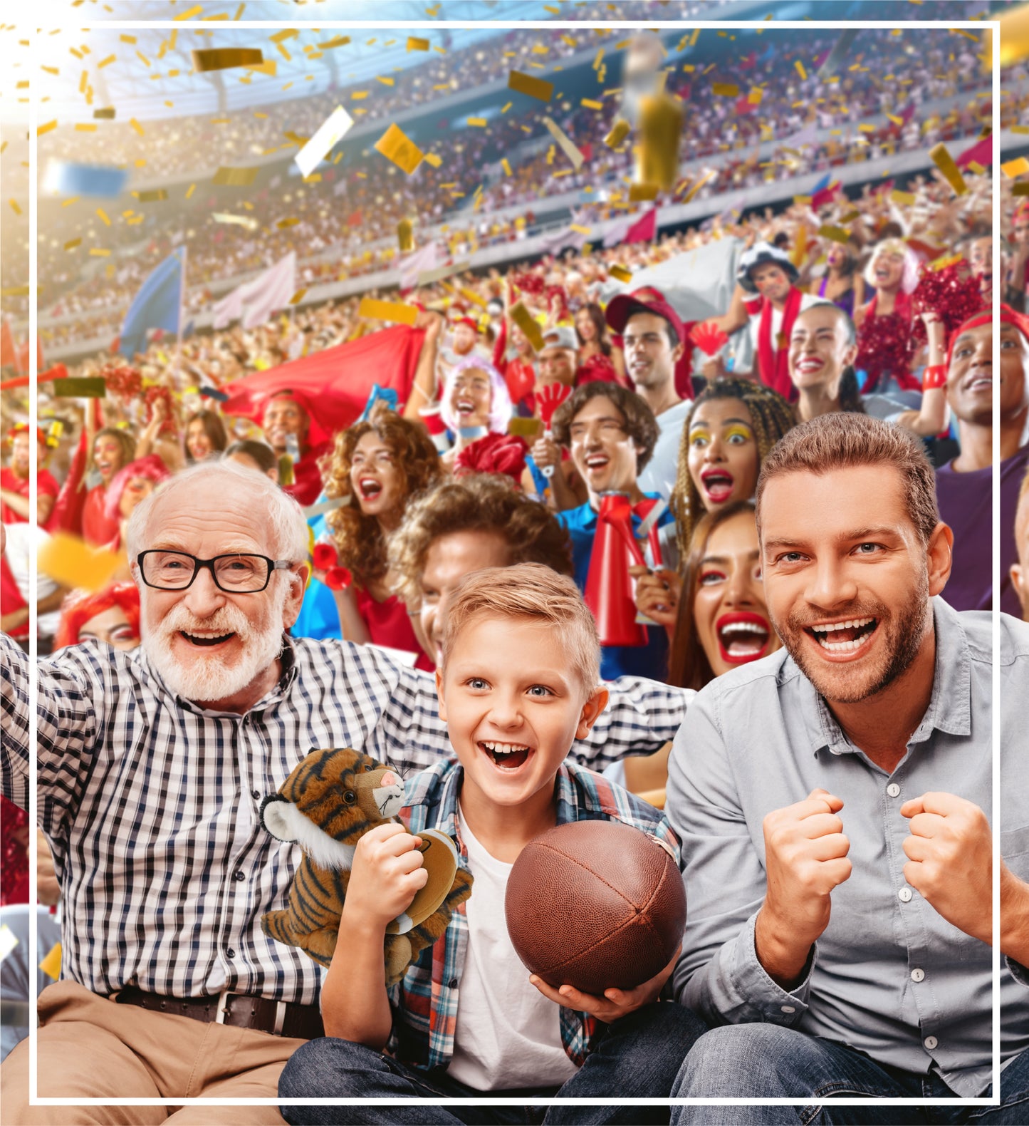 SUPER-SOFT PLUSH - SQUAT TIGER 8" WITH FOOTBALL PLUSH