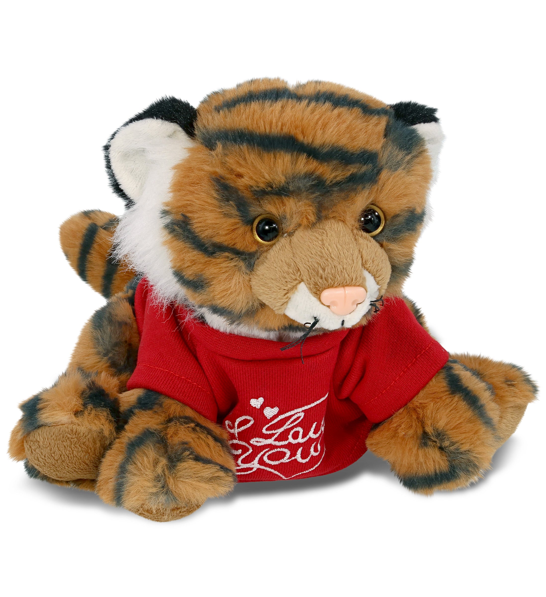 PLUSH I LOVE YOU RED SHIRT- SUPER-SOFT PLUSH - SQUAT TIGER 8"