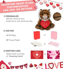 PLUSH I LOVE YOU RED HEART - SUPER-SOFT PLUSH - SQUAT TIGER 8"