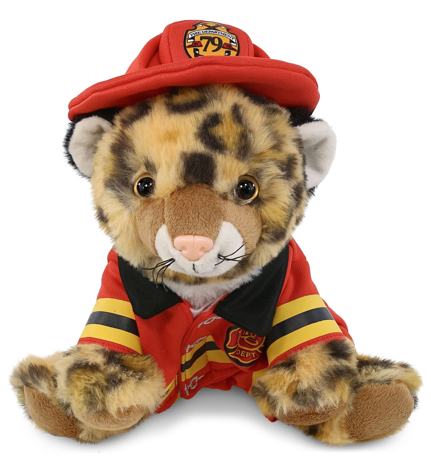PLUSH FIREMAN - SUPER-SOFT PLUSH - SQUAT LEOPARD 8"
