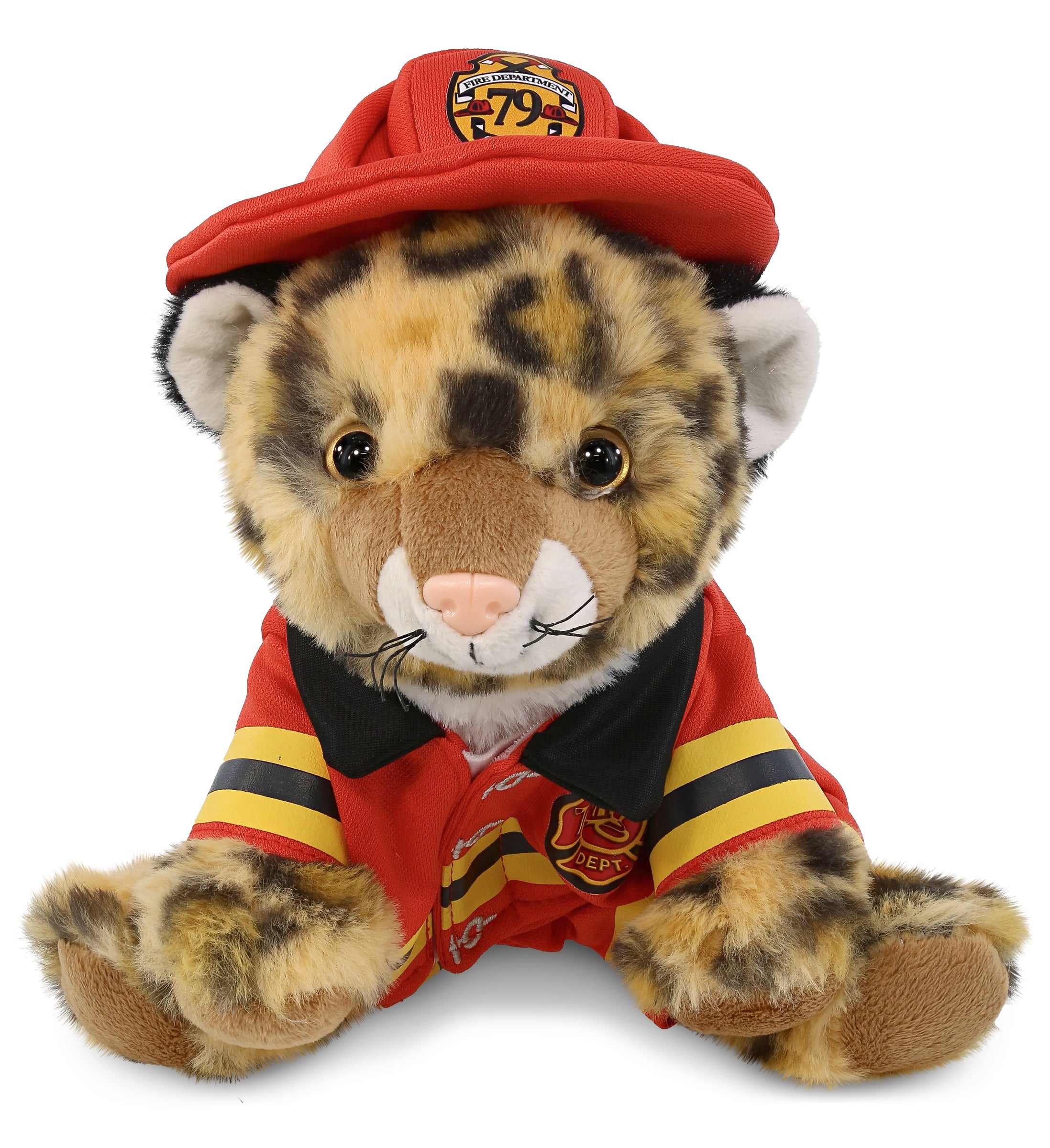 PLUSH FIREMAN - SUPER-SOFT PLUSH - SQUAT LEOPARD 8"