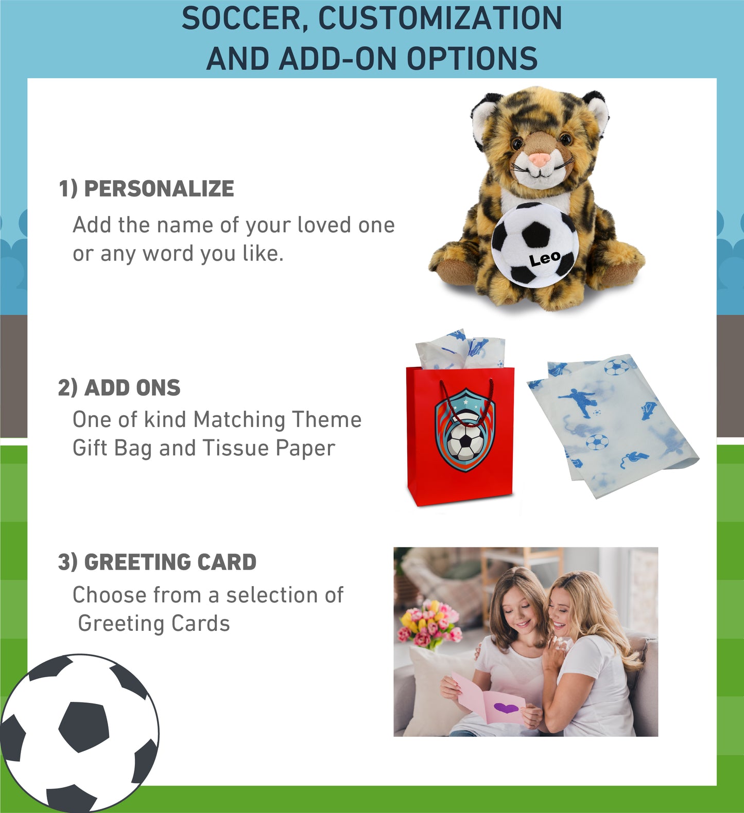 SUPER-SOFT PLUSH - SQUAT LEOPARD 8" WITH SOCCER PLUSH