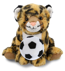 SUPER-SOFT PLUSH - SQUAT LEOPARD 8" WITH SOCCER PLUSH