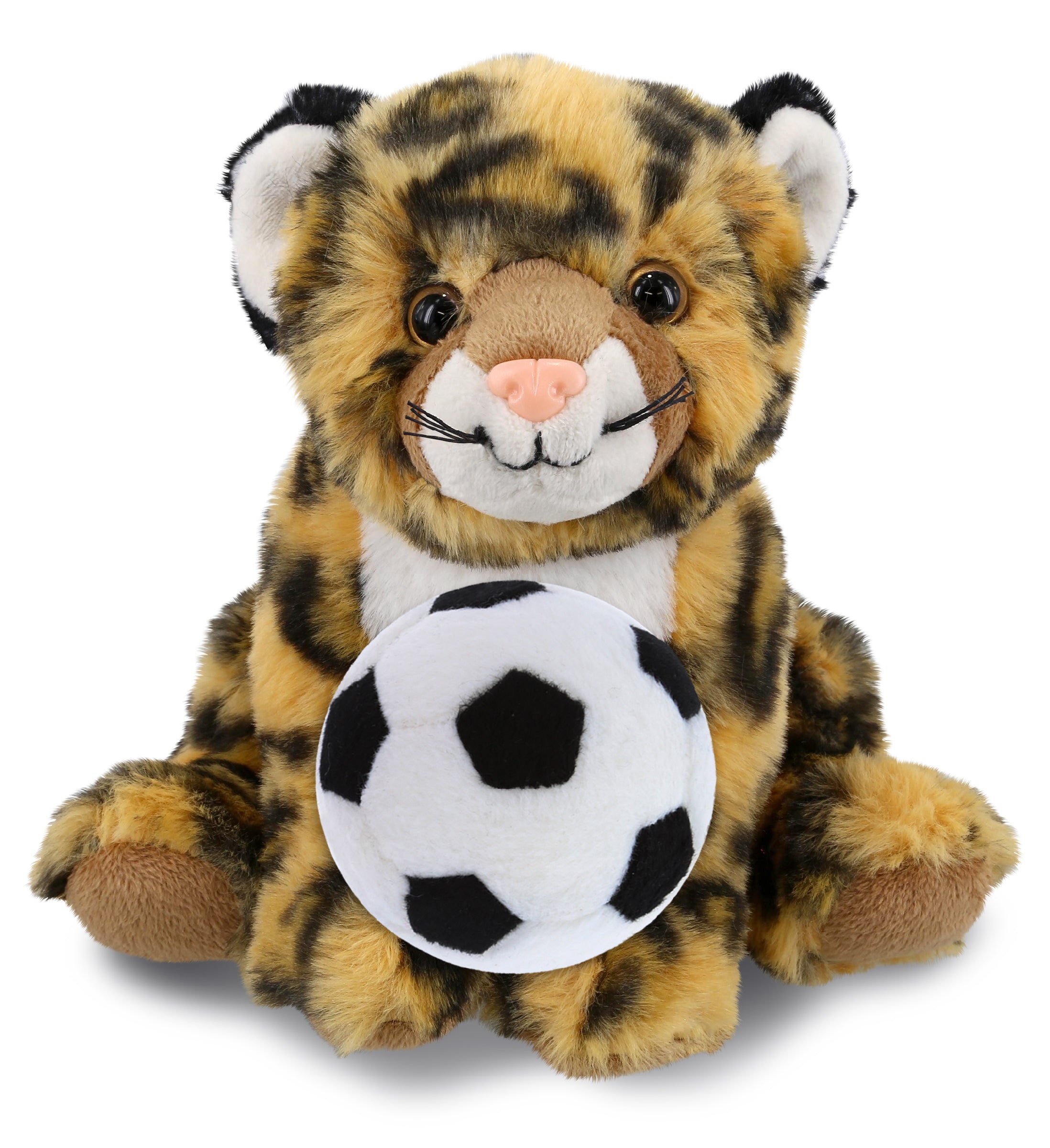 SUPER-SOFT PLUSH - SQUAT LEOPARD 8" WITH SOCCER PLUSH