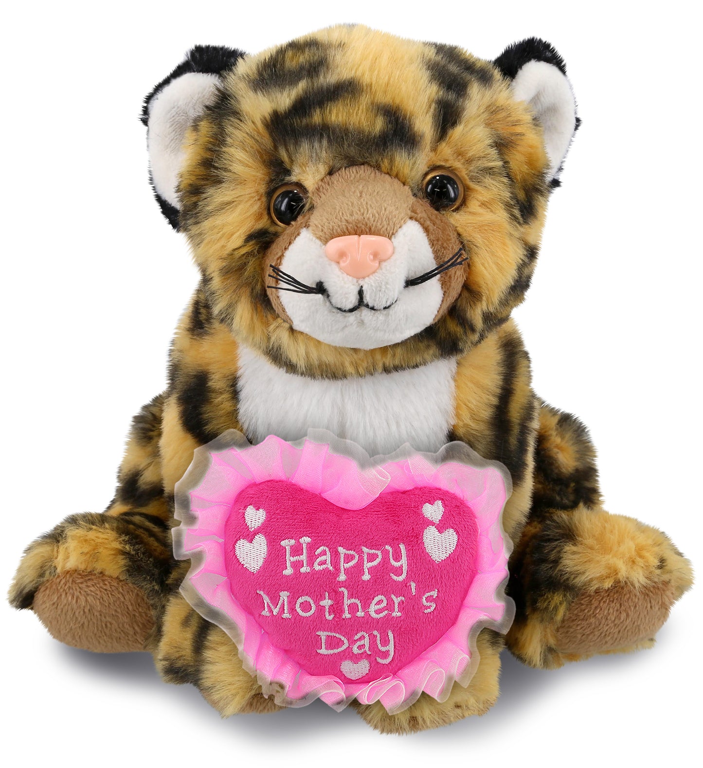 PLUSH MOTHERS DAY HEART - SUPER-SOFT PLUSH - SQUAT LEOPARD 8"