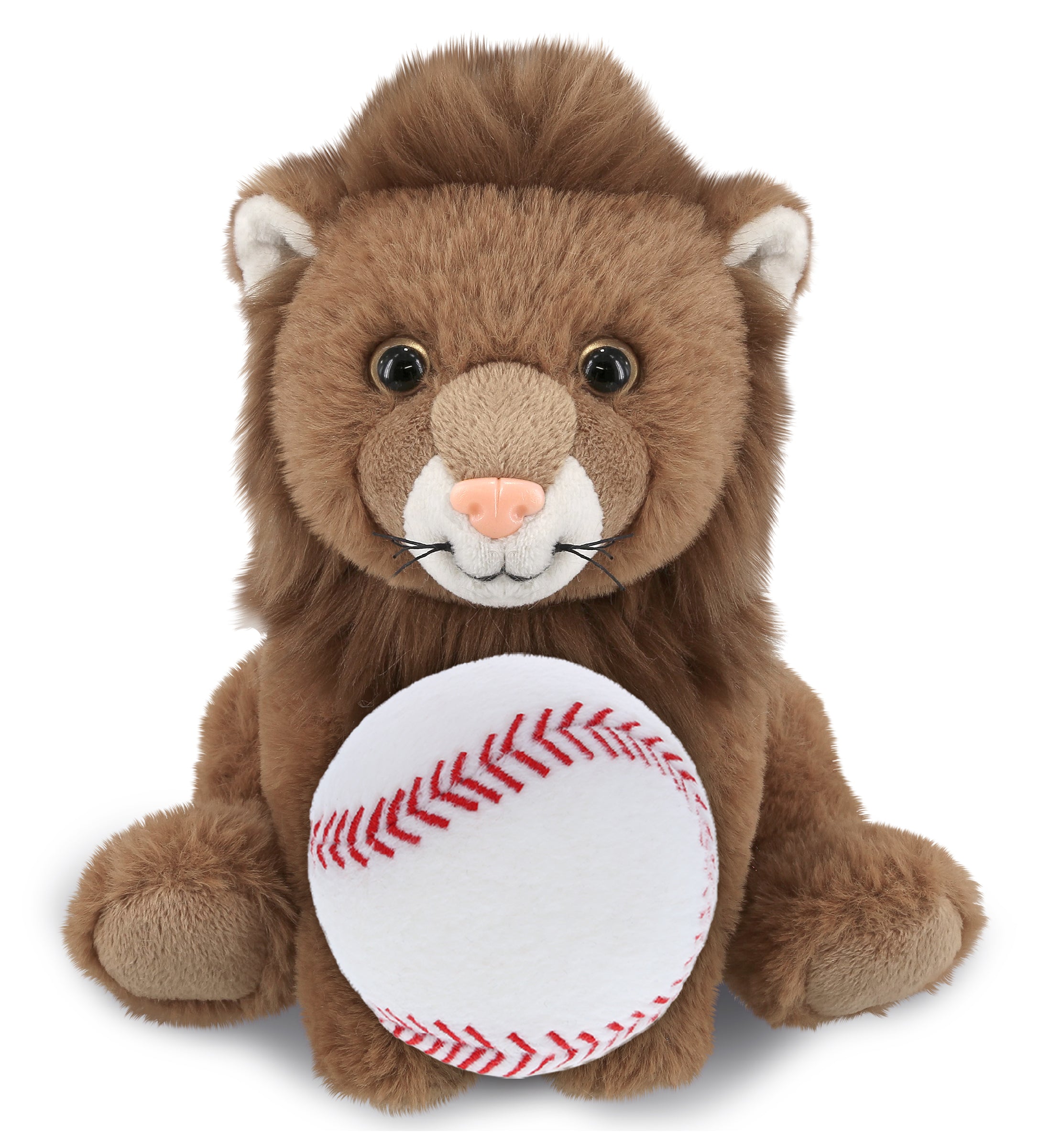 PLUSH BASEBALL - SUPER-SOFT PLUSH - SQUAT LION 8"