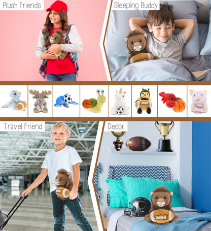 SUPER-SOFT PLUSH - SQUAT LION 8" WITH FOOTBALL PLUSH