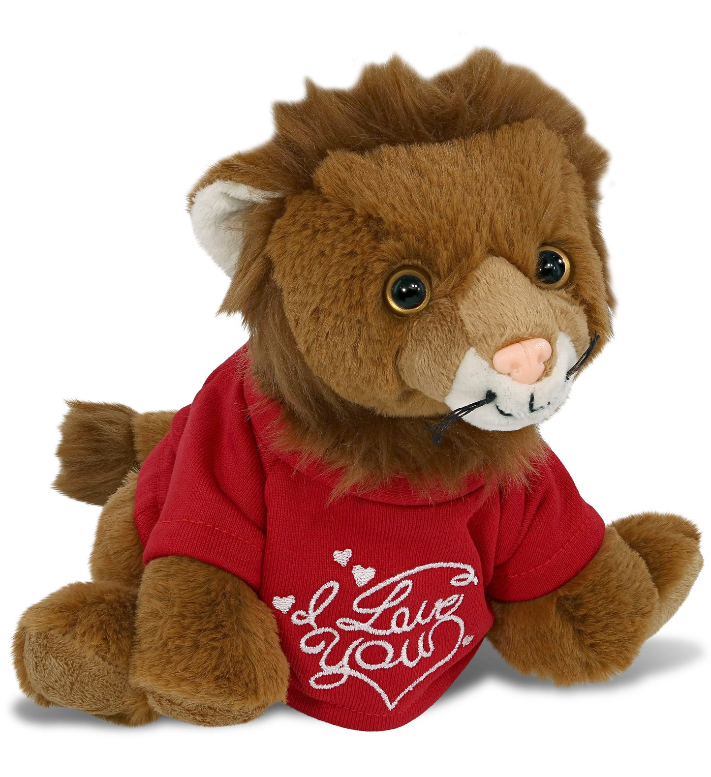 PLUSH I LOVE YOU RED SHIRT- SUPER-SOFT PLUSH - SQUAT LION 8"