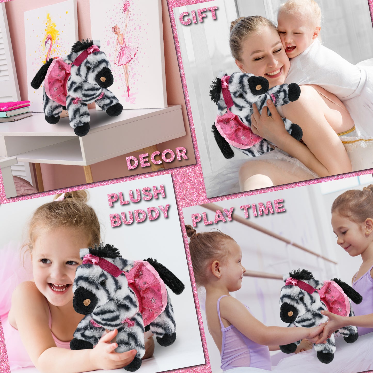 SUPER-SOFT PLUSH - ZEBRA 9" BALLERINA