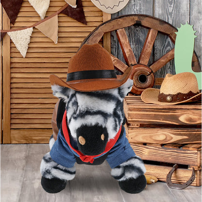SUPER-SOFT PLUSH - ZEBRA 9" COWBOY DRESS UP