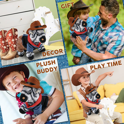 SUPER-SOFT PLUSH - ZEBRA 9" COWBOY DRESS UP