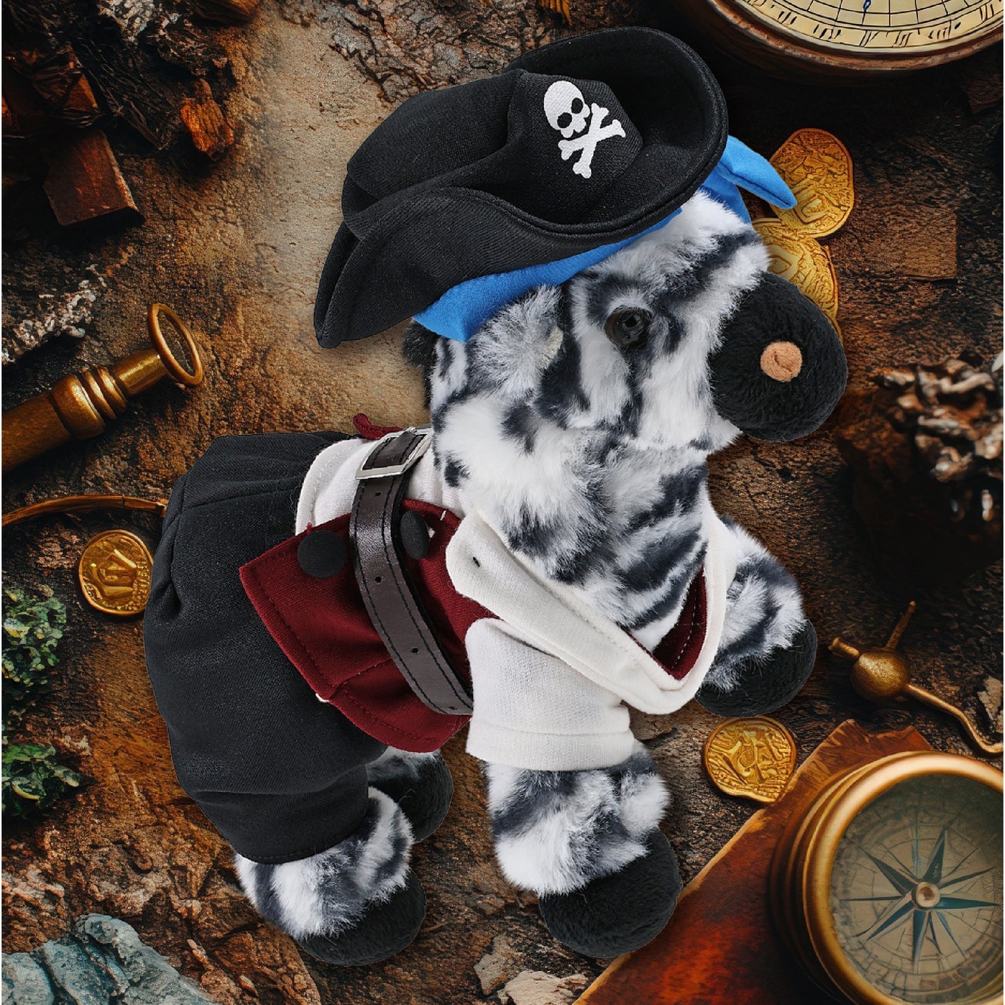 SUPER-SOFT PLUSH - ZEBRA 9" PIRATE DRESS UP