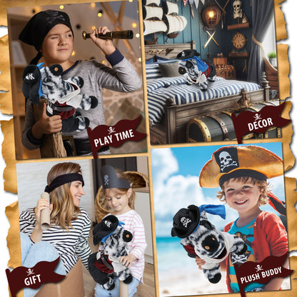 SUPER-SOFT PLUSH - ZEBRA 9" PIRATE DRESS UP