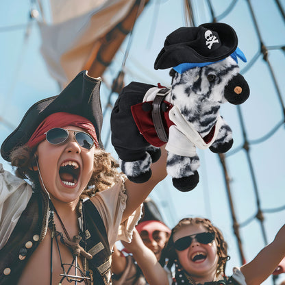 SUPER-SOFT PLUSH - ZEBRA 9" PIRATE DRESS UP