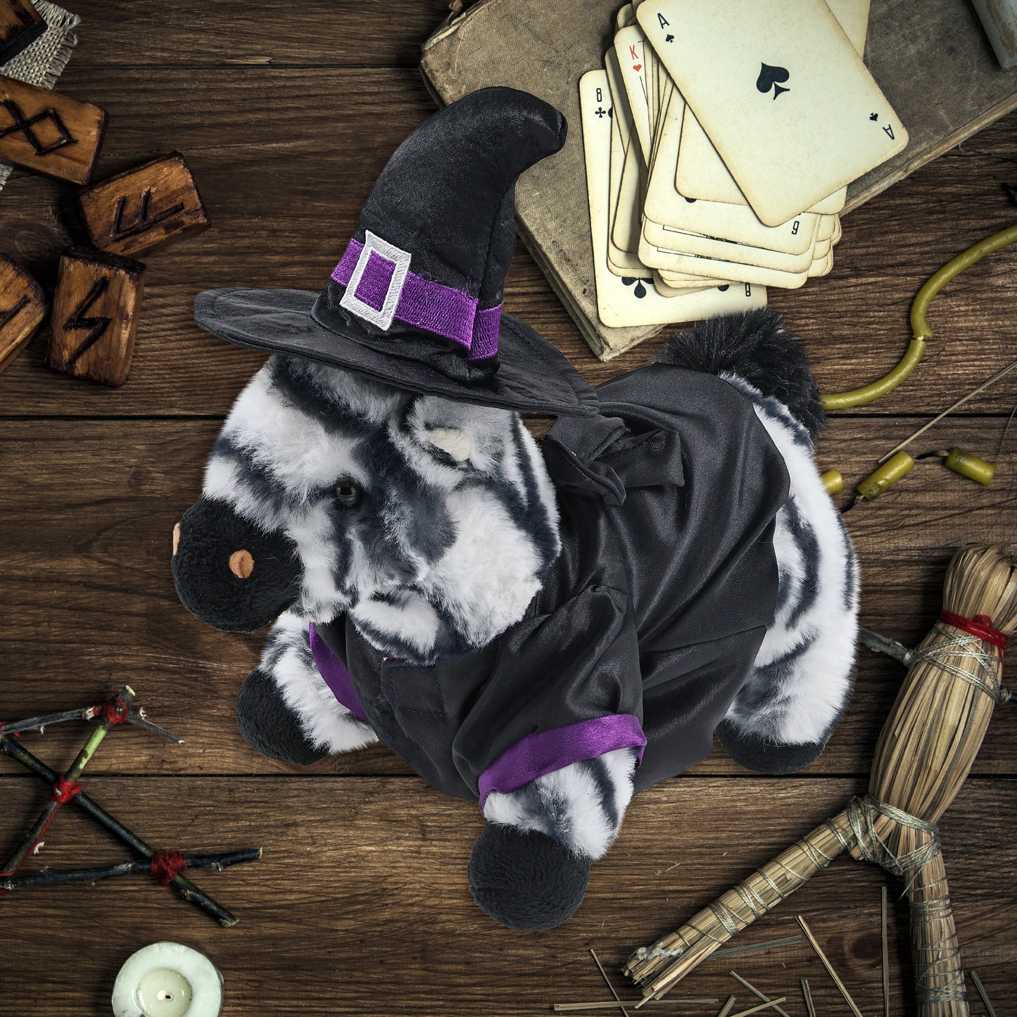 SUPER-SOFT PLUSH - ZEBRA 9" WITCH DRESS UP