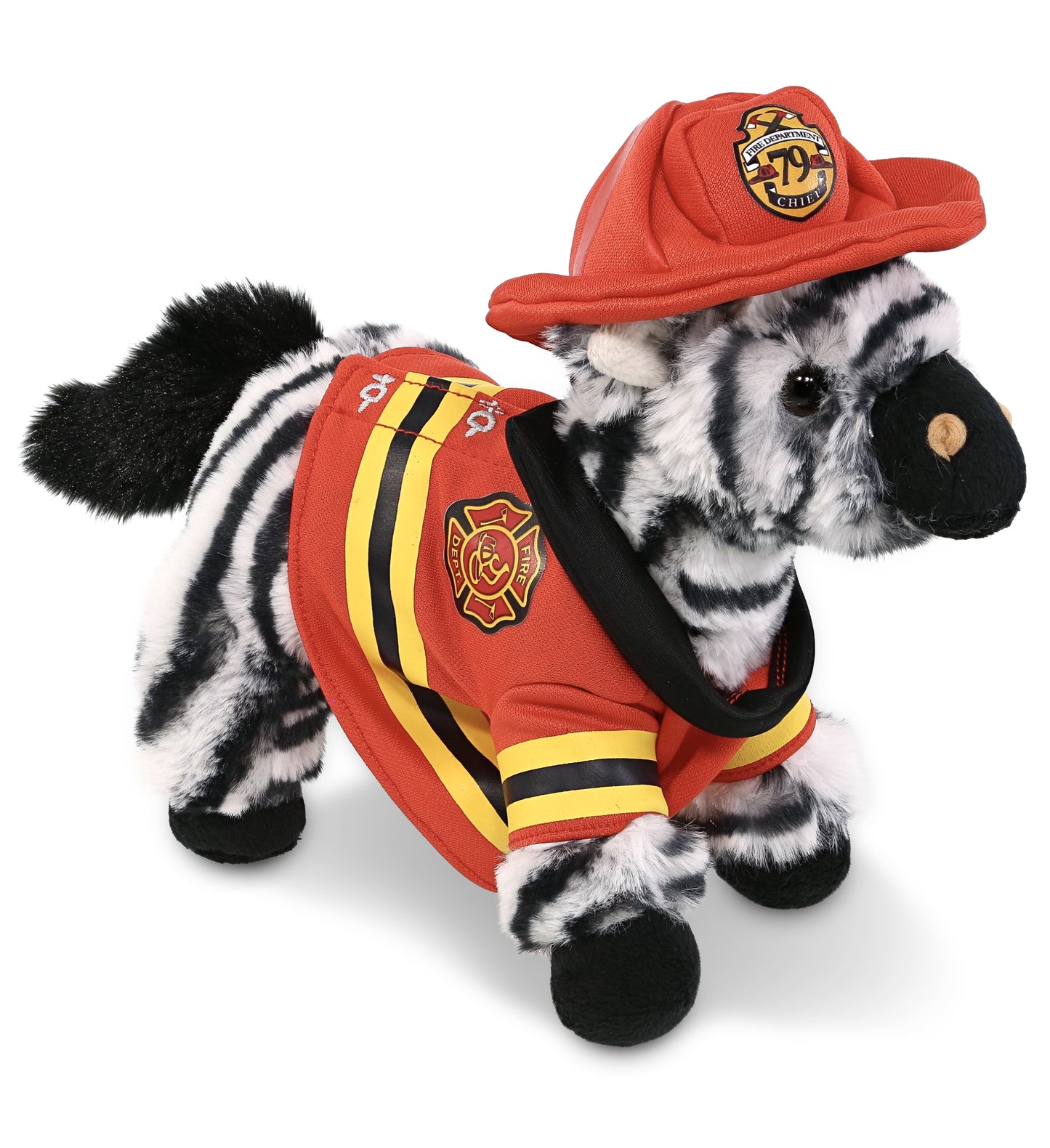 PLUSH FIREMAN - SUPER-SOFT PLUSH - ZEBRA 9"