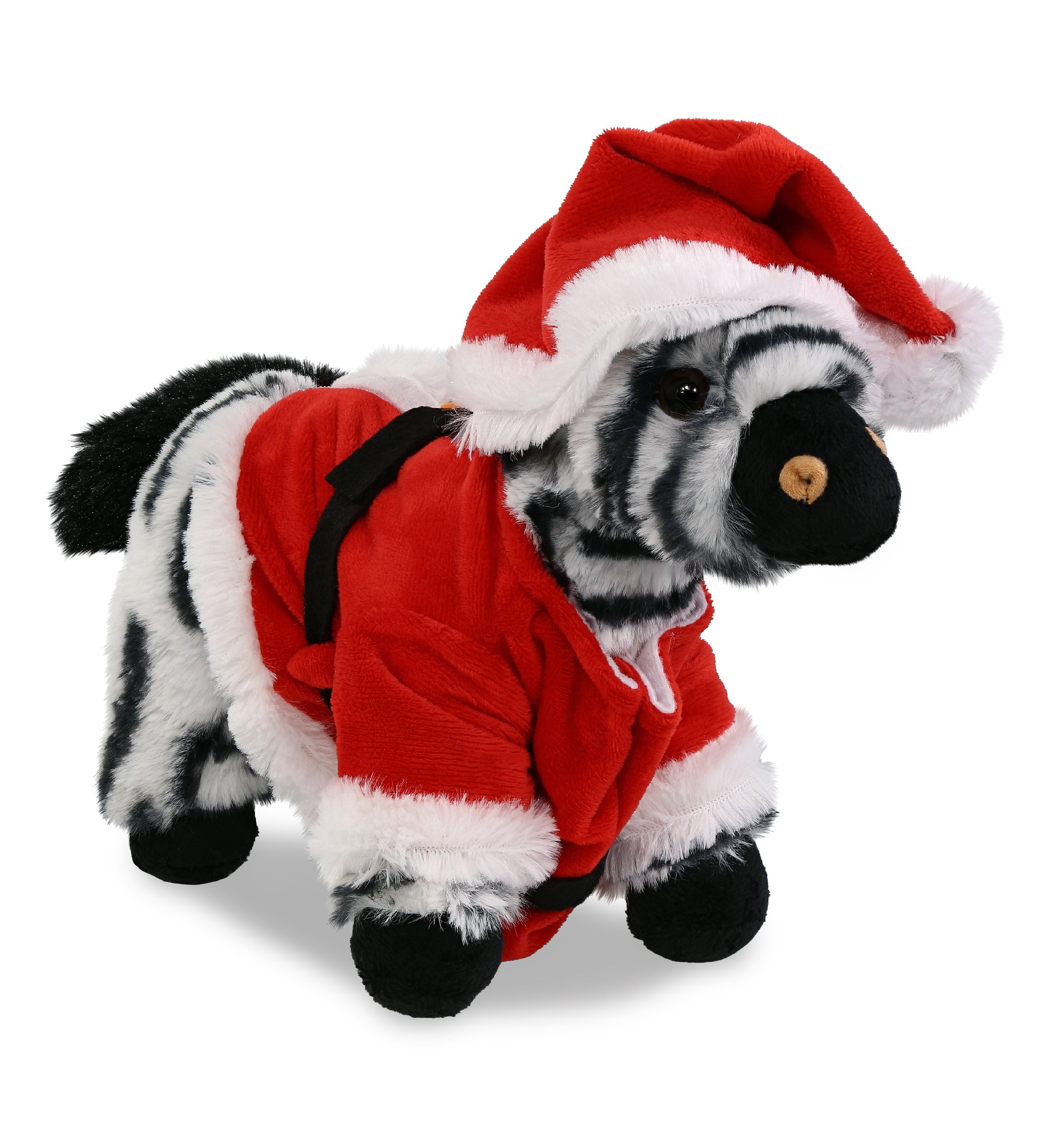 PLUSH SANTA - SUPER-SOFT PLUSH - ZEBRA 9"