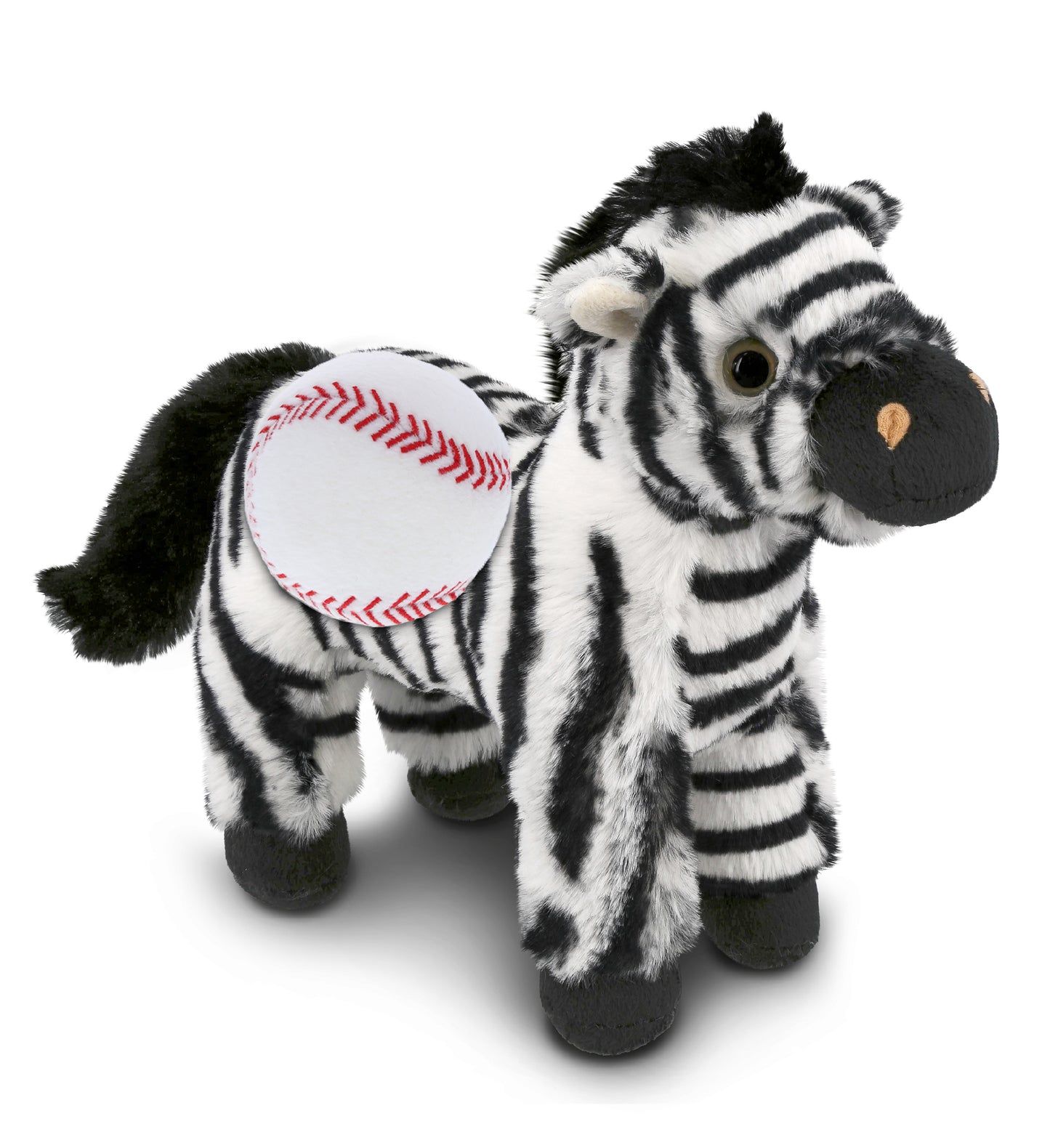PLUSH BASEBALL - SUPER-SOFT PLUSH - ZEBRA 9"