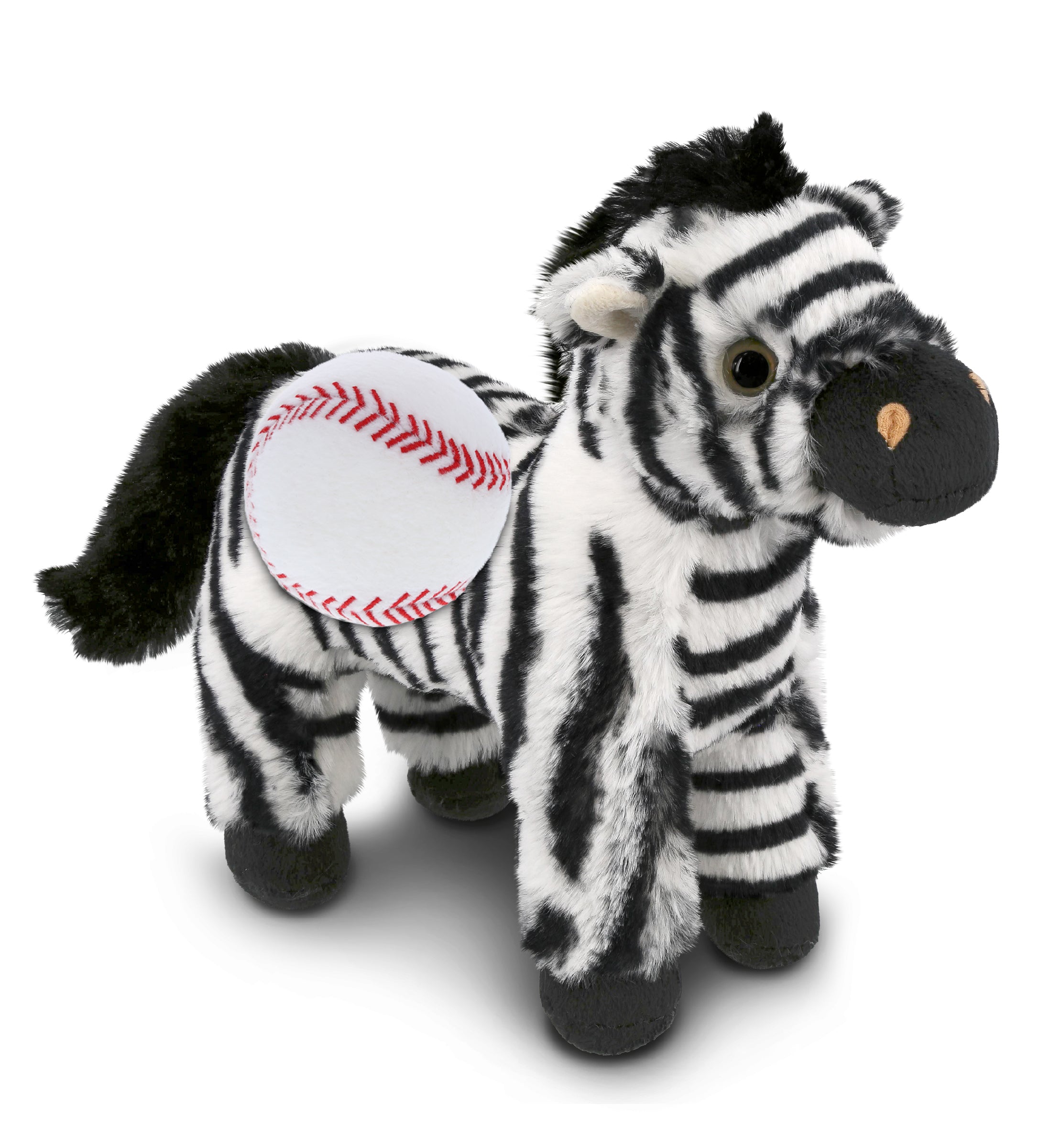 PLUSH BASEBALL - SUPER-SOFT PLUSH - ZEBRA 9"